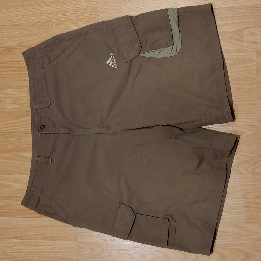Adidas Men's Olive Green Cargo Shorts